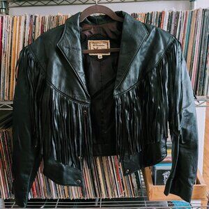 Vintage El Venado leather fringe jacket